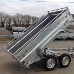 Remolque basculante robusto Lider, GVWR 1500 kg, ejes dobles nuevos con frenos.