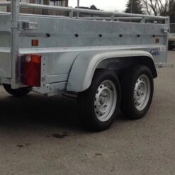 Alternative view of Remolque basculante robusto Lider, GVWR 1500 kg, ejes dobles nuevos con frenos.