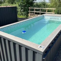 Alternative view of Piscina de contenedores de 6 metros con sistema de contracorriente – gris antracita